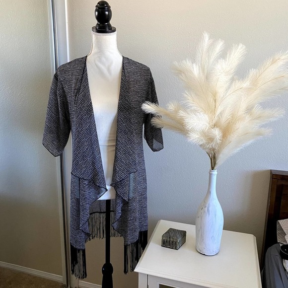 LULAROE | Sheer Cover Up Kimono with Fringe | Size: Small - Picture 1 of 7